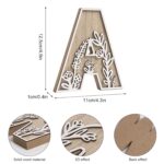 3D Layered Floral Wooden Letters for Wall Decor, 4.9" Name Sign for Nursery, Woo... - Image 3