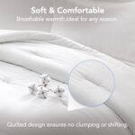 Quataly Queen Comforter Sets White,3PCS Soft Lightweight Breathable Bedding Comf... - Image 4