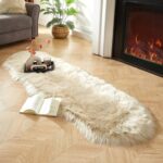 AMTOVO Faux Sheepskin Rug, Beige Ultra Soft Fluffy Shag Area Rug, 2 x 6 ft Faux ... - Image 9
