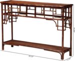 Bali & pari Sebalio Tortoise Natural Rattan Console Table with Open Shelf – Vint... - Image 3