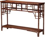 Bali & pari Sebalio Tortoise Natural Rattan Console Table with Open Shelf – Vint... - Image 4