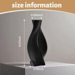 Black Ceramic Vase with Matte Finish – Stylish Watertight Decorative Vase for Fr... - Image 3