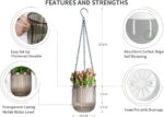 Josteve 4.5 Inch 2 Pcs Self Watering Hanging Planter Indoor Plant Pots Drainage ... - Image 6