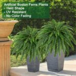 Dkaltm Artificial Boston Fern Bush- Set of 2 Large Artificial Ferns for Outdoors... - Image 4