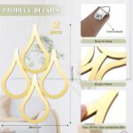 Weysat 2 Pieces Teardrop Wall Mirror Hanging Wall Mounted Decorative Accent Mirr... - Image 3