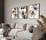 3 Pieces Watercolor Canvas Wall Art, Abstract Poster Print, Romantic Couple and ... - Image 7