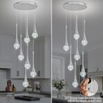 Modern Chrome Crystal Chandelier for Kitchen Island 7-Lights, Luxury Spiral Dimm... - Image 4
