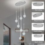 Modern Chrome Crystal Chandelier for Kitchen Island 7-Lights, Luxury Spiral Dimm... - Image 5