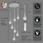 Modern Chrome Crystal Chandelier for Kitchen Island 7-Lights, Luxury Spiral Dimm... - Image 6