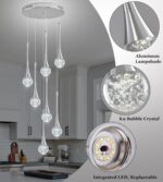 Modern Chrome Crystal Chandelier for Kitchen Island 7-Lights, Luxury Spiral Dimm... - Image 7