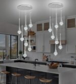 Modern Chrome Crystal Chandelier for Kitchen Island 7-Lights, Luxury Spiral Dimm... - Image 8