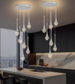 Modern Chrome Crystal Chandelier for Kitchen Island 7-Lights, Luxury Spiral Dimm... - Image 9