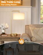 Innqoo Gold Table Lamp with USB Port and Outlet, Dimmable Nightstand Bedside Lam... - Image 7