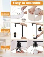 Innqoo Gold Table Lamp with USB Port and Outlet, Dimmable Nightstand Bedside Lam... - Image 8
