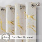WUBODTI Cream and Gold 100% Blackout Curtains for Bedroom 84 Inch Length 2 Panel... - Image 3