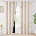 WUBODTI Cream and Gold 100% Blackout Curtains for Bedroom 84 Inch Length 2 Panel... - Image 7
