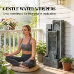 Outsunny 40" Tall Outdoor Waterfall Fountain with LED Lights and Planter, 3-Tier... - Image 5