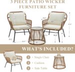 Bezseller 3-Piece Outdoor Patio Furniture Set - Modern Boho Furniture 20" Wide S... - Image 7