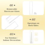 Hewory Hurricane Glass Candlestick Holders : 6 Pcs Clear Taper Candle Holders fo... - Image 4