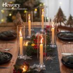 Hewory Hurricane Glass Candlestick Holders : 6 Pcs Clear Taper Candle Holders fo... - Image 5