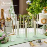 Hewory Hurricane Glass Candlestick Holders : 6 Pcs Clear Taper Candle Holders fo... - Image 6