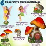Mood Lab Fairy Garden Figurines - Mushroom House Set (6 pcs) - Miniature Decorat... - Image 4