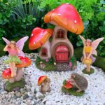 Mood Lab Fairy Garden Figurines - Mushroom House Set (6 pcs) - Miniature Decorat... - Image 6