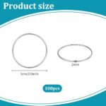PH PandaHall 100pcs 50mm Metal Open Rings Macrame Hoops Multi Purpose Large Conn... - Image 3