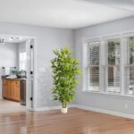 Warmplants Artificial Bamboo Tree, 6ft Tall Fake Bamboo Plant with White Planter... - Image 4