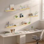 Gold Mirror Acrylic Wall Shelf 15 Inch Glam Floating Shelf for Wall Decor Plants... - Image 3