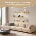 Gold Mirror Acrylic Wall Shelf 15 Inch Glam Floating Shelf for Wall Decor Plants... - Image 5