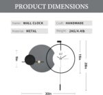Large Modern Wall Clock for Living Room,Decorative Silent Battery Operated Wall ... - Image 4