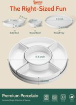 Sweese Porcelain Divided Serving Dishes, Relish Tray, Serving Bowls for Parties ... - Image 3