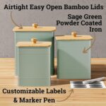 Kitchen Canisters for Countertop Set of 3 with Customizable Chalkboard Labels & ... - Image 3