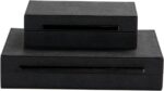 Set of 2 Decorative Boxes With Black Metal Handles，PU Faux Leather Jewelry Boxes... - Image 5