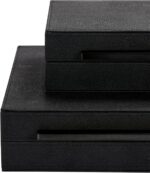 Set of 2 Decorative Boxes With Black Metal Handles，PU Faux Leather Jewelry Boxes... - Image 6