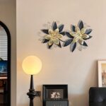 LIFFY Black Wall Decor,15" 3D Multi-layer Metal Flowers Wall Decor, Rustic Moder... - Image 5