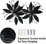 LIFFY Black Wall Decor,15" 3D Multi-layer Metal Flowers Wall Decor, Rustic Moder... - Image 9