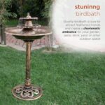 Alpine Corporation TEC106-BZ 35” Tall 3-Tier Pedestal Water Fountain with Birdba... - Image 4