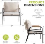 Modern Outdoor Lounge Chairs Set of 4, All-Weather Patio Accent Chairs with Thic... - Image 3