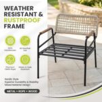 Modern Outdoor Lounge Chairs Set of 4, All-Weather Patio Accent Chairs with Thic... - Image 4