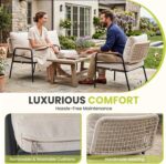 Modern Outdoor Lounge Chairs Set of 4, All-Weather Patio Accent Chairs with Thic... - Image 5