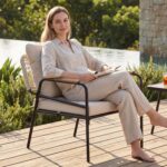 Modern Outdoor Lounge Chairs Set of 4, All-Weather Patio Accent Chairs with Thic... - Image 9