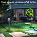 Solar Lights Outdoor 8 Pack, Cool White Solar Pathway Lights, Auto On/Off,Waterp... - Image 6
