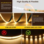 Pandery COB LED Strip Light,CCT Dimmable Strips Light,2700K-6500K,9.84ft/3m,8mm ... - Image 5