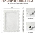 Koville Scalloped Marble Tray, 11"x8" Marble Vanity Tray for Countertop Bathroom... - Image 3