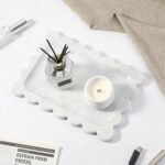 Koville Scalloped Marble Tray, 11"x8" Marble Vanity Tray for Countertop Bathroom... - Image 4