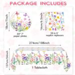 41 PCS Wildflower Party Decorations Floral Theme Disposable Tableware floral pap... - Image 3
