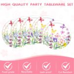 41 PCS Wildflower Party Decorations Floral Theme Disposable Tableware floral pap... - Image 6