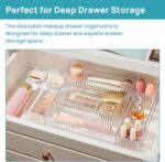 Vtopmart 7 PCS Clear Drawer Organizers Bins, 4-Size Stackable Makeup and Vanity ... - Image 4